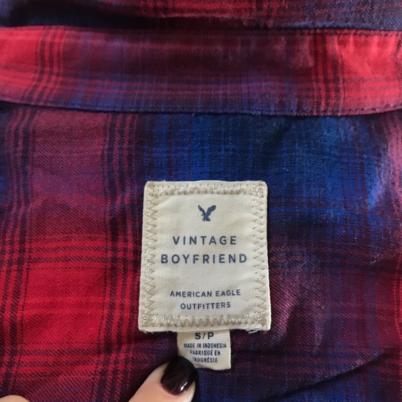 AEO vintage boyfriend flannel size small - Picture 5 of 6